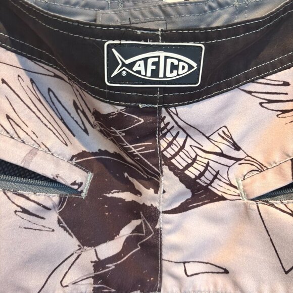 Men's Black and Gray Tropical Hibiscus Board Shorts | Size Large - Picture 6 of 6